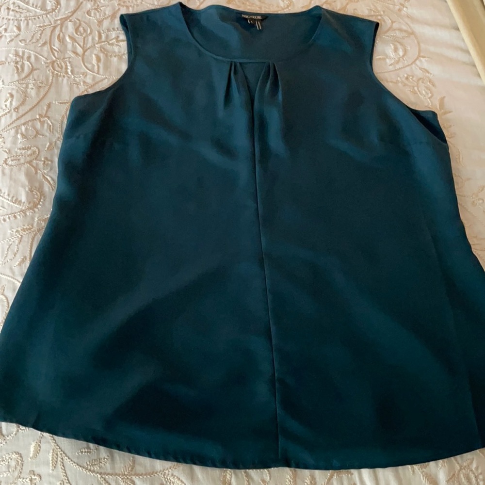 🎄 Nic + Zoe Green Sleeveless Top size L Large NWOT